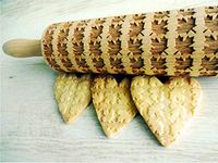 Algis Crafts | Embossed Rolling Pin for Baking Accessories with Laser Engraved Design MAPLE LEAVE | Beautifully Handmade Pattern Rolling Pin | Decorative Rolling Pins to Make Unique Bakes