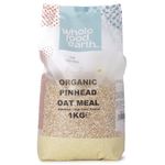 Wholefood Earth Organic Pinhead (Coarse) Oat Meal – 1kg | Stabilised | GMO Free | Vegan | High Fibre | Certified Organic