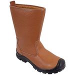 DURUS WORKWEAR Steel Toe Cap Safety Protective Fur Lined Rigger Boot Tan