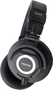 Tascam TH-07 High Definition Studio Monitor Headphones, Black