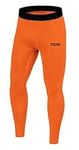 TCA Men's SuperThermal Compression Armour Base Layer Thermal Under Tights - Orange, M