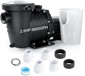 LANCHEZ In/Above Ground Pool Pump, Self Primming (Dual Volts, 2.5 HP, 6800 GPH, 115V/230V, 1.5" & 2" NPT Adapter, Strainer Basket)