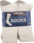 Kirkland Signature Men's Athletic Sock, 8 Count, White, 2 Count (Pack of 8)