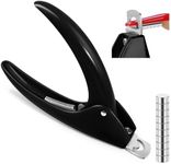 MORGLES Acrylic Nail Clipper with Magnets, Magnet Nail Cutters for Fake Tips with Length Measurement for Precise Manicures, Black