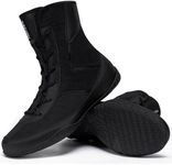 KEFUWU Wrestling Boxing Boots Wide for Men High Top Breathable Lightweight Non-Slip for Competition & Training(14 Man Wide, Black)