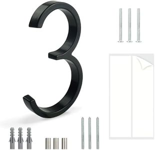 HASWARE Floating House Number Sign: 5 inch Modern Door Signage - Striking for Street Home Address Numerals (3, Black)