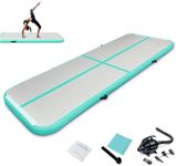 10ft Inflatable Gymnastics Tumbling Mat 4" Thick Air Tumble Track Gymnastics Training Mat with Electric Air Pump for Home Use/Tumble/Gym/Exercise/Training/Cheerleading/Yoga/Parkour/Beach/Park/Water