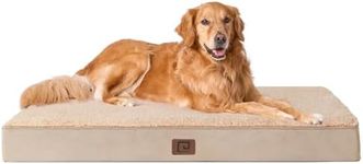 EHEYCIGA Orthopedic XL Dog Beds for Extra Large Dogs with Removable Washable Cover, Khaki, 44x32