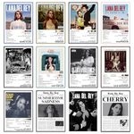 Thepaper9store Pack of 12 - Lana Del Rey Music Album Art Wall Posters 8.2x11.8 inch Adhesive Tape Attached, Music Posters, Wall Art For Bedroom, Living room, Office