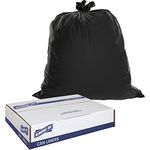 Genuine Joe GJO01535 Heavy Duty Low-Density Puncture Resistant Trash Bag, 60 gallon Capacity, 56" Length x 39" Width x 1.50 mil Thickness, Black (Box of 50)