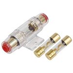 4 6 8 Gauge AWG Inline Automotive Fuse Holder with 70A AGU Fuses for Car Audio System