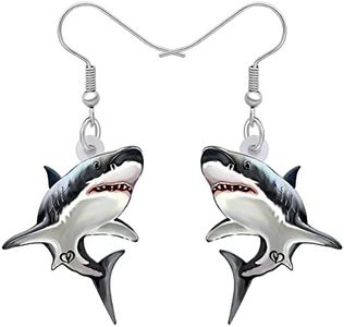 DOWAY Acrylic Cute Shark Earrings Dangle Sea Animals Jewelry Decoration Gifts for Women Girls (Jaws Shark A)