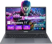 VIGSENUP Laptop, 12GB LPDDR5 RAM, 1TB SSD, 15.6 Inch Laptop Computer, Win 11 Pro, N95 Quad Core Processor, Up to 3.4GHz, Preinstall Office Pro Plus 2024, WiFi 5, BT 5.0, USB-C, Webcam, Fingerprint