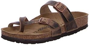 Birkenstock Women's Mayari Adjustable Toe Loop Cork Footbed Sandal Tobacco 38 M EU