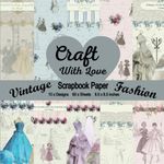 Scrapbook Paper Pad - Vintage Fashion - Craft With Love - 10 x designs, 60 x sheets, large 8.5 x 8.5 inches.: Decorative Craft Paper - Vintage Fashion ... Home Decorating, Paper Art and more.