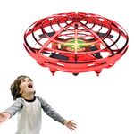 WALLE Flying Spinner Mini Drone for Kids Flying Ball Toys Hover Ball Hand Controlled Ball UFO Drone for Children Boy Girl Gift(Red)