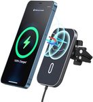 Magnetic Wireless Mobile Phone Holder Car Charger Compatible with MagSafe Car Holder Quick Charger Wireless Charger Car 360° Rotatable for Air Outlet Compatible for iPhone 13/12 Pro Max