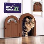 Cat Door Interior Door - Meow Manor Extra Large Pet Door, 10.25 x 11 No-Flap Cat Door Interior Door for Cats up to 30 lbs, Easy DIY Setup, Secured Installation in Minutes, No Training Needed