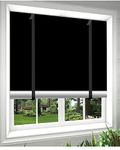 Aicoya Portable Temporary Blackout Blinds with Suction Cups 240x145cm,Blackout Blinds Stick on Windows, No Drilling