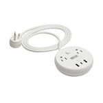 Tripp Lite Safe-IT 57W Surge Protector, 2 Outlets & 2 USB + 1 USB-C Port for Fast Charging, 300 Joules, 8 Foot 5-15P Cord, Manufacturer's Warranty & $25,000 Insurance (TLP28PD57WCAM)