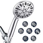 Shower Head with Hose - SIQUER High Pressure Handheld Shower Heads Set 7 Settings Rain Hand Held Spray with 59 Inch Extra Long Hose Detachable Showerhead for Bathroom(Silver)