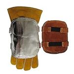 Welding Heat Shield for Hands Heat Shield Split Cowhide Leather Aluminized Back Welding Hand Pad