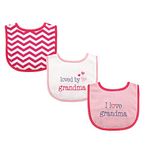 Luvable Friends Unisex Baby Cotton Drooler Bibs with Fiber Filling, Girl Grandma, One Size