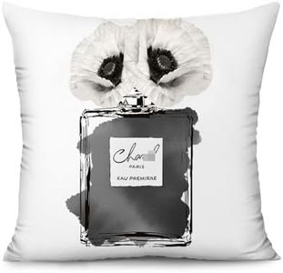 MULTIC White and Black Throw Pillow Covers 18x18 Fashion Luxury Floral Perfume Decorative Pillow Cases for Women Girls Couch Bed Bedroom Decor Square Velvet Throw Pillow Cover