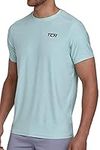 TCA Galaxy 4D-Stretch Mens Gym, Running, Training T Shirt - Gym Tops for Men, Running Top Men, Gym T Shirts Men - Bay, M