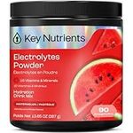 Key Nutrients Electrolytes Powder - 90 Servings - Refreshing Watermelon Electrolyte Drink Mix - No Sugar, No Calories, Gluten Free - Powder and Packets (20, 40 or 90 Servings)