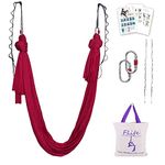 F.Life Aerial Yoga Hammock 5.5 yards Premium Aerial Silk Fabric Yoga Swing for Antigravity Yoga Inversion Include Daisy Chain,Carabiner and Pose Guide