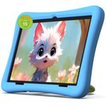 2026 Upgraded Kids Tablet 10 Inch, Android 15 Tablet for Kids with 8-Core, 12(4+8) GB RAM 64GB Storage, EVA Shockproof, Parental Control, Kids Space, WiFi, BT, Plimpton Kids20 - Blue
