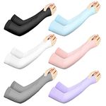 6 Pairs Sleeves Arm Cover Women, UPF50+ UV Sun Protection Compression Sleeves for Men, Cooling Sleeves for Outdoors Sports - 6 Colors