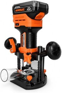 DOVAMAN 20V Cordless Router Tool, Brushless Wood Router for Groove Cutting & Cut-Out Work, 6-Speed Variable Control, 8-Level Depth Adjustment up to 1-9/16", Aluminum Base & Dust Collection