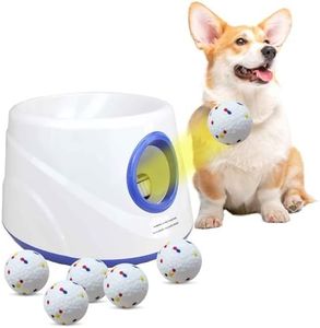 Automatic Ball Launcher for Dogs,Dog Ball Thrower Launcher with 3 Launching Distance 20-45FT,6 2.3 Inch ETPU Tennis Balls,Interactive Dog Toys Indoor Outdoor Ball Thrower Machine for Small/Medium Dogs