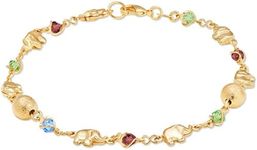 Barzel 18K Gold Plated Elephant Anklet For Women - Made In Brazil (ANK1045)