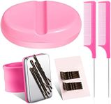 Inbagi 5 Pcs Magnetic Bobby Pin Holder Hair Clip Magnetic Holder Magnetic Wrist Strap Bracelet Magnetic Needles Cushion Sewing Pin Holder 2 Hair Parting Comb 30 Hairpins for Quilting Hair Clip, Pink