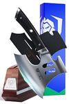 DALSTRONG Meat Chopper - 8" - Heavy-Duty Butcher Cleaver -"The Punisher" - Gladiator Series Elite R - 7CR17MOV HC Steel - G10 Handle - w/Stand and Sheath - NSF Certified