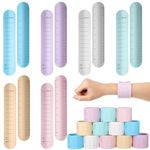 Gemscream 12 Pcs Slap Silicone Reminder Bracelet 9.4 x 1.8'' Reusable Wearable Wrist Notepad Writable Waterproof Erasable Wristband for Nurses Memo Watchband Wrist Strap Study Work Supplies, 6 Colors