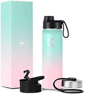 IRON °FLASK Botella de Agua Deportiva - 22 oz, 3 Tapas (Tapa del Pico), Acero Inoxidable con Aislamiento al vacío, frío Caliente, Cantina Moderna de Doble Pared