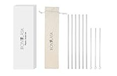 IRON °FLASK Reusable Straws - 6 Stainless Steel or Plastic Straw w/Bendy Silicone Tips, 3 Cleaning Brushes & Travel Case - Drinking Straw for Water Bottles,Tumblers & Thermos - Dishwasher Safe