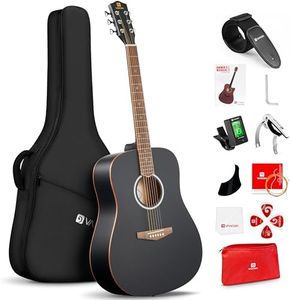 Vangoa Guitar Acoustic Beginners Set, 41" Full Size 6 String Folk Acustica Guitarra Kit For Adults Teens Kids Student, Dreadnought Guitars Starter Bundle Travel Gig Bag, Right-Handed, Matte Black