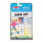 Melissa & Doug On the Go Game On! Reusable Games Wipe-Off Activity Pad Reusable Travel Toy with 2 Dry-Erase Markers | Stocking Stuffers, One Player Kids Travel Games For Ages 6+