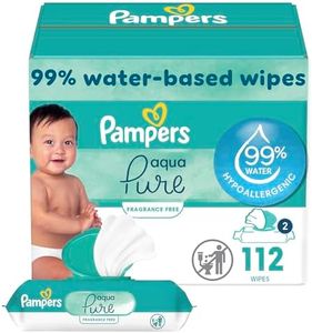 Pampers Aqua Pure 2 Pop-Top Packs Sensitive Water Baby Wipes, Hypoallergenic and Unscented, 112 Count
