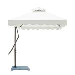 DEVOKO 10ft Side Pole Square Shape Outdoor Umbrella with Granite Base (White)