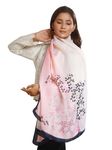 CrossKulture Pink & Blue floral Satin Silk like Scarf for Women | Stylish, Soft, & Lightweight | Satin Feel Neck Scarf, Hair Scarf, Head Scarf for Women | Long Silken Stole