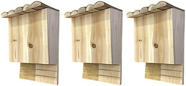 Selections Large Wooden Bat Roosting Nesting Box Wildlife Habitat Shelter (Pack of 3)