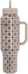 Coldest Tumbler with Handle and Straw, 100% Leak Proof Insulated Tumbler with Lid and Straw (3 Lids), Stainless Steel Tumblers for Women & Men, Cup Holder Friendly Base, 46 oz (The Persian)