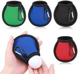 4Pcs Golf Ball Cleaner Pouch, Portable Golf Ball Bag with Clips, Waterproof Golf Ball Cleaning Bag with Double Layers, Compact Golf Ball Washer Bag, Golf Accessories for Men Gift (4 Colors)