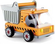 Hape Dump Truck Kid's Wooden Construction Toys Vehicle Multicoloured, L: 10.2, W: 5.7, H: 6.6 inch